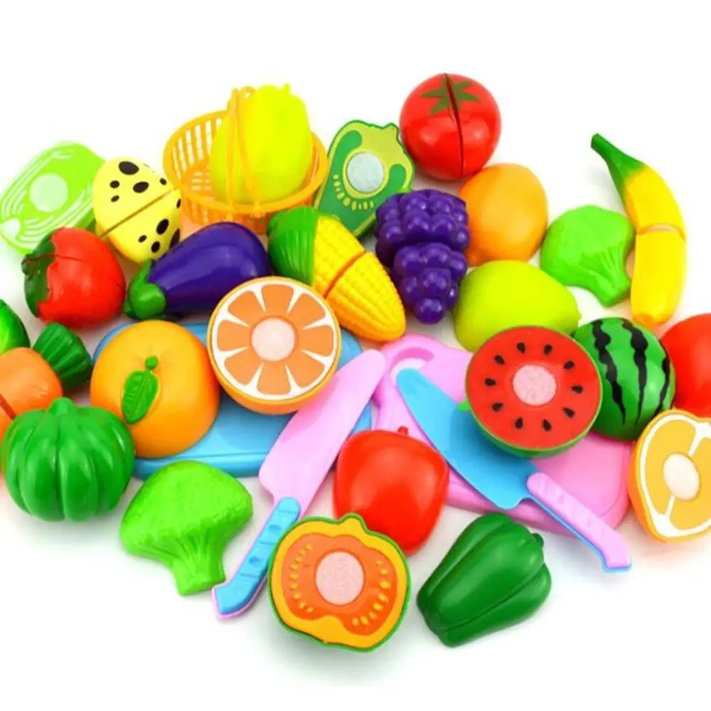 

Educational Toys Children's Kitchen Play House Toys Bulk Vegetables Fruit Bread Fish Cut and Cut Fruit Children's Toys