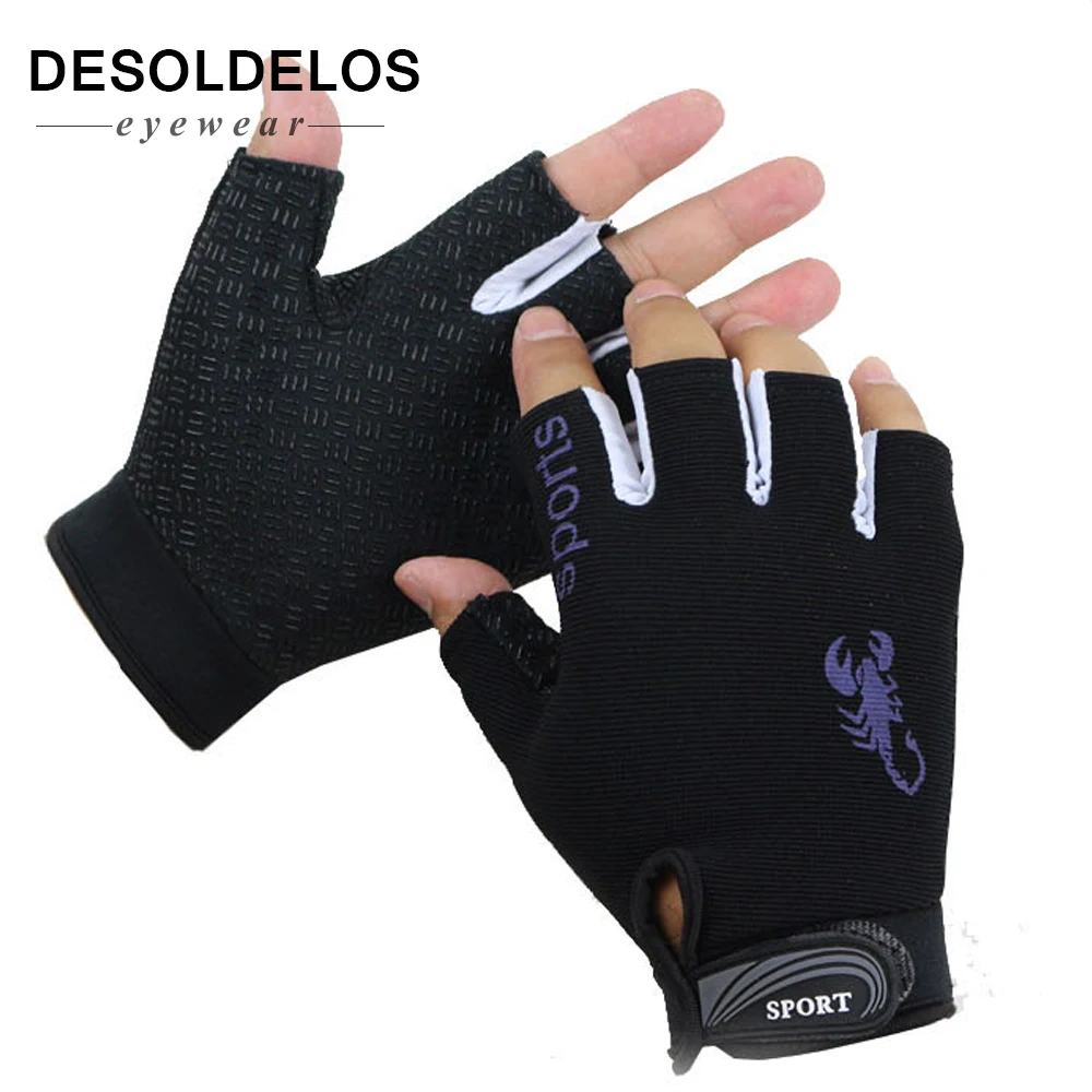 

DesolDelos Fingerless Gloves Men Women Half Finger Driving Gloves Sport Non-slip Breathable Guantes Mitten for Male Luvas