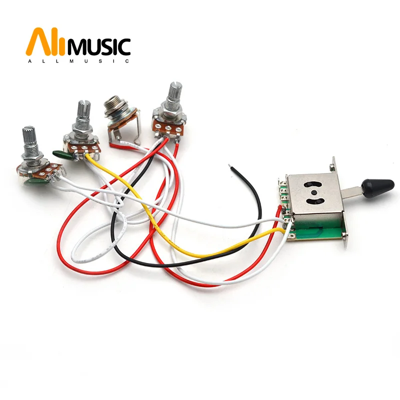 

Wiring Harness Prewired/5-way Switch/jack 500k Pots/for FD Replacement Guitar