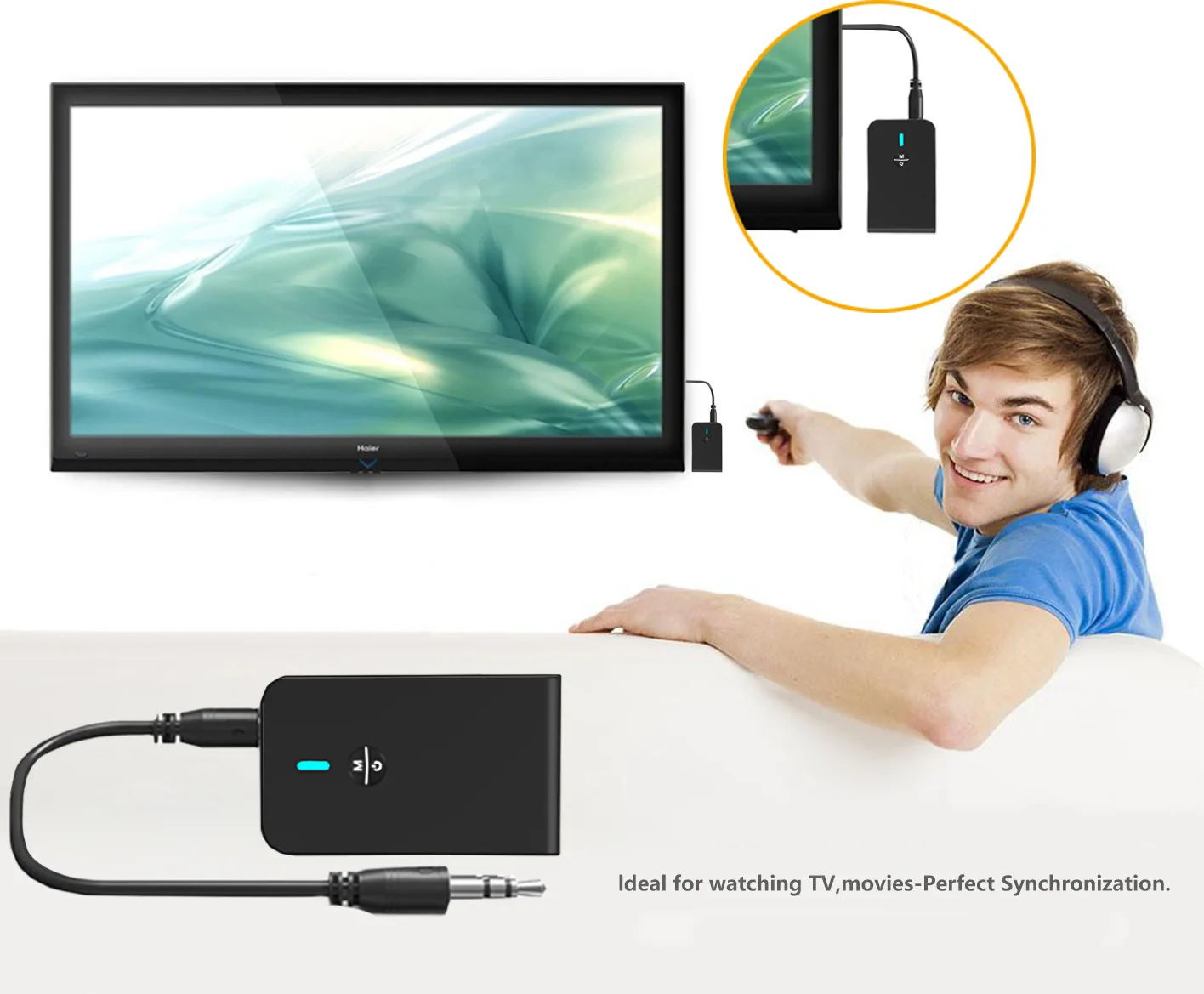 Bluetooth приемник передатчик V5.0 стерео автомобильный аудио 2 в 1 AUX беспроводной аудио USB приемник адаптер для ТВ ПК наушники Динамик