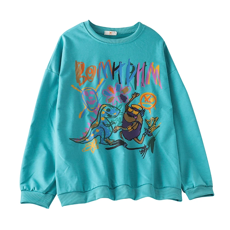 

Sweater New Fall 2020 Korean Style Ins Design Graffiti Versatile Loose Internet Hot Long Sleeve Couple's Tops Women