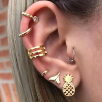 ywzixln boho clip earrings fashion crystal pineapple fish earring brincos tortoise jewelry for women accessories wholesale e079
