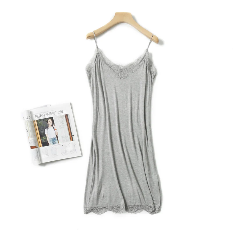 Однотонные женские кружевное платье модал лоскутное тонкий мягкий материал