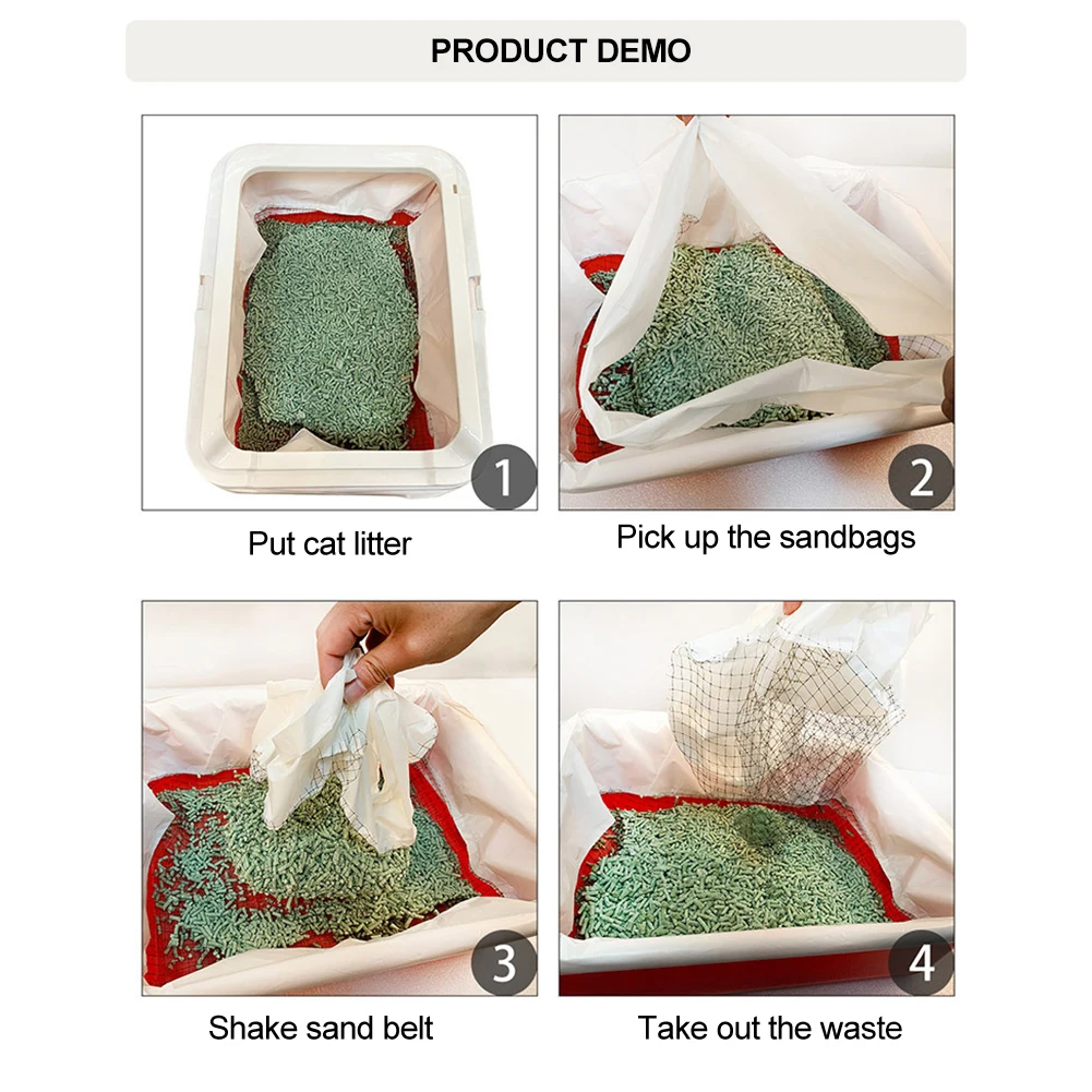 

10Pcs/set Cat Litter Box Liner Tray Reusable Environmental protection PE nylon strong Pet Lifter Sifter Bag no toxic