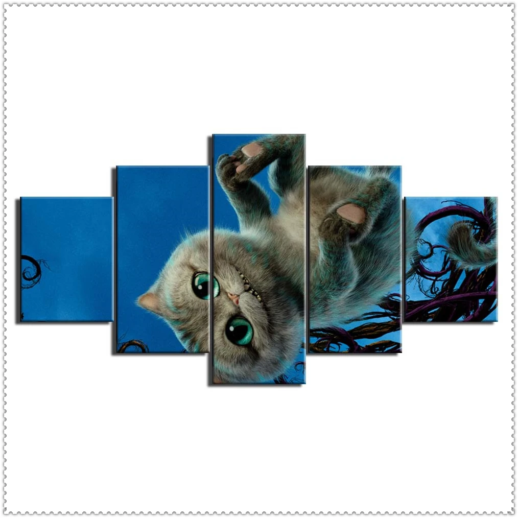 

HD 5 Pieces Pet Cat Animal Pictures Posters Wall Art Home Decor for Living Room Painting on The Wall Cat Pet Pictures Wall Art