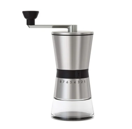 

Stainless Steel Manual Coffee Grinder Conical Ceramic Burr Portable Hand Crank Mill- 15 Adjustable Settings
