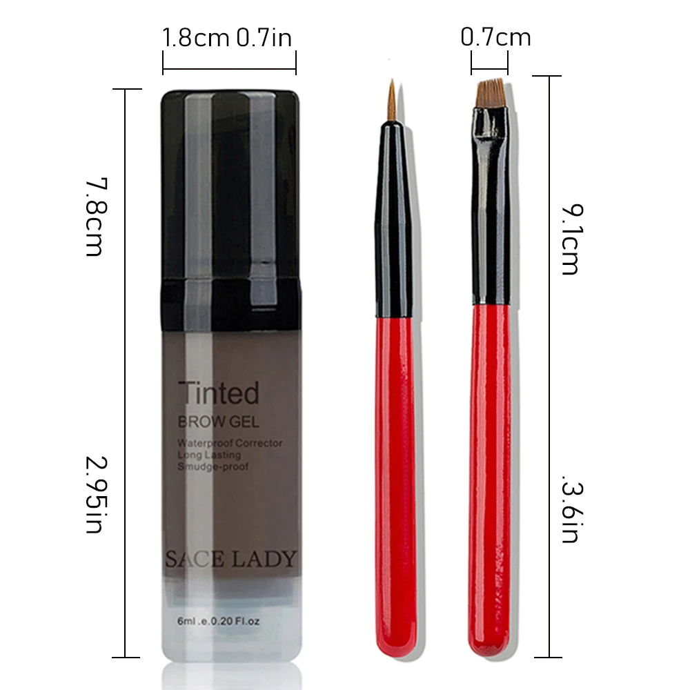 6 цветов гель для бровей водостойкий оттенок набор кистей макияжа коричневый