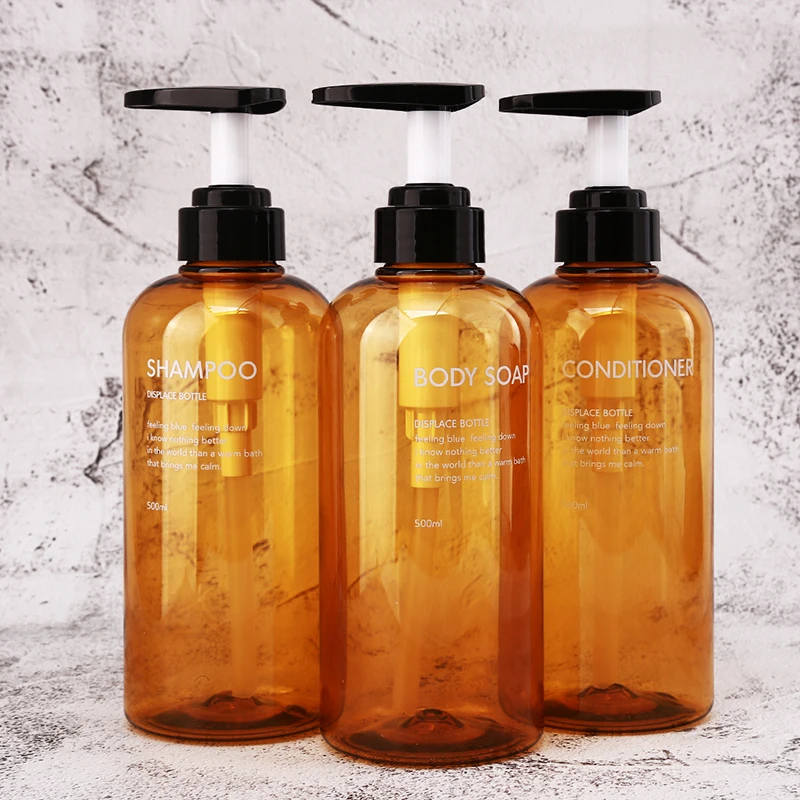

3Pc Bathroom Shampoo Bottle Large Capacity Press Type Lotion Shower Gel Soap Bottle Soap Dispenser Bottle Lotion Body Soap Bottl