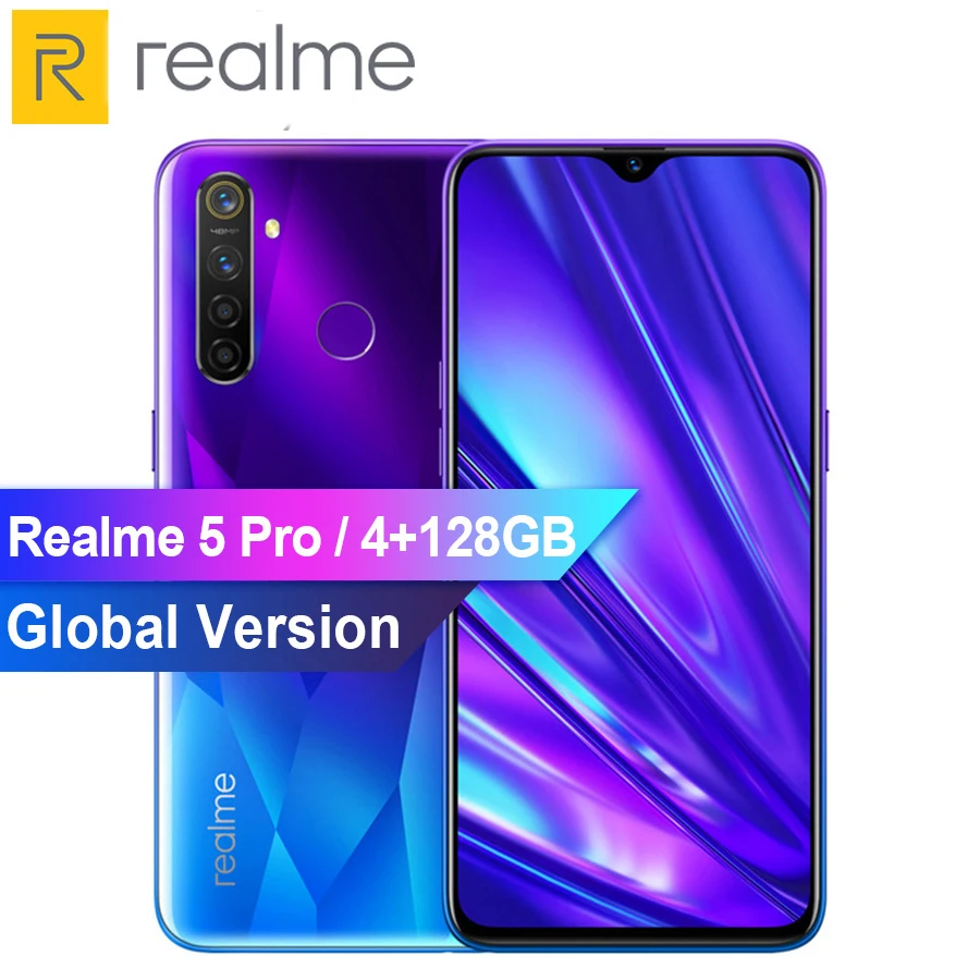Быстрое зарядное устройство VOOC мобильный телефон Realme 5 Pro 8 Гб ОЗУ 128 ПЗУ 6
