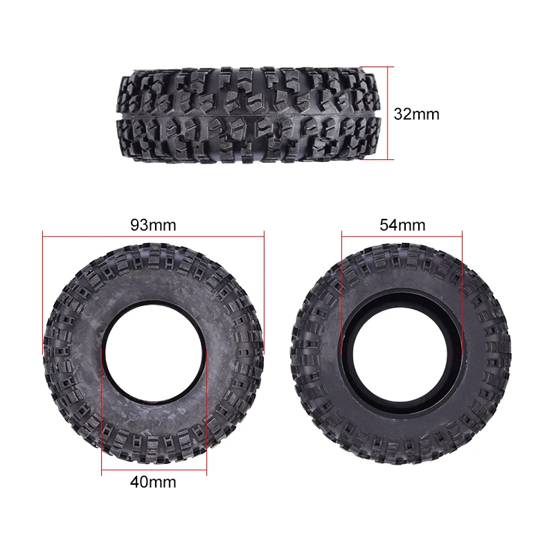 

2Pcs Rubber Tires Wheel Tyre for Wltoys 12428 12428-A/B/C 12423 1/12 RC Car Spare Replace Parts