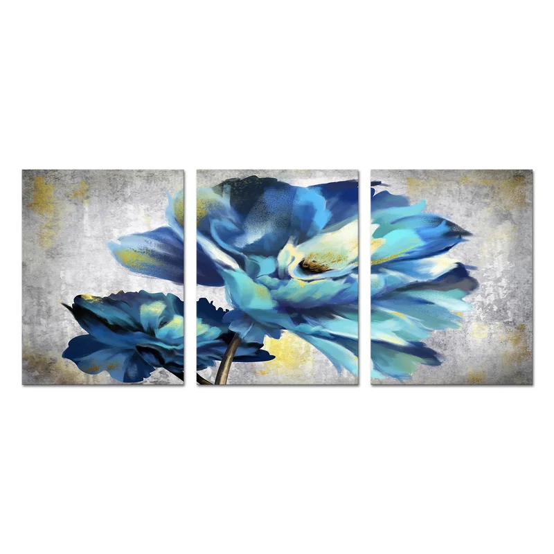 

Blue Flower Canvas Art Abstract Poster Print Floral Decoration Picture for Living Room Nordic Home Decor Wall Posters