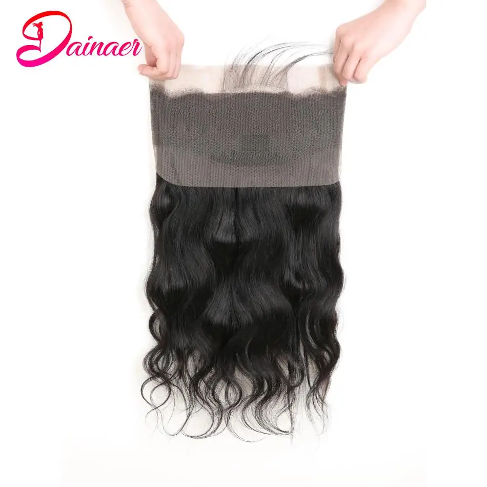 Brazilian Body Wave 360 Lace Frontal 00% Remy Human Hair Closure Free Part Natural Color Body Wave Frontal Closure Only ''8-20''
