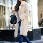 Осень-зима 2021, длинное пальто, Женское пальто из искусственного меха, женская теплая меховая свободная модная куртка, женское плюшевое теплое пальто, плотная верхняя одежда