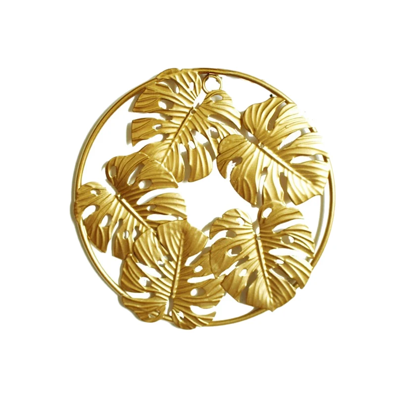 

Популярное настенное украшение, креативный домашний магазин в гостиную, железный Золотой трехмерный лист, настенная подвесная декоративна...