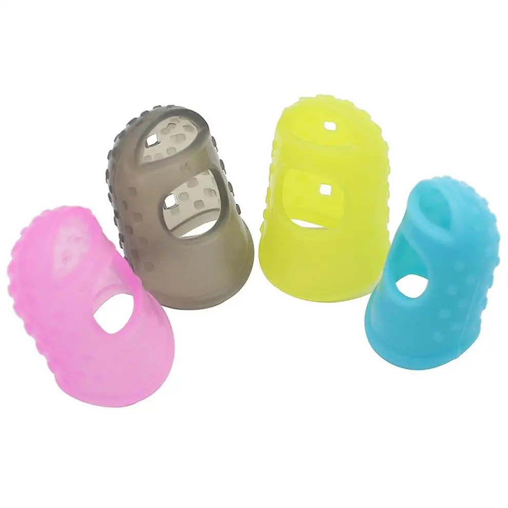 4pcs/lot Silicone Guitar Pick Fingertip Cover  Pressed String Finger Protector for Guitar Ukulele Banjo Mandolin