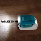 Беспроводной источник питания адаптер зарядного устройства с двойным USB для BLACK DECKER 14,4-18 в, преобразователь литиевых батарей с модернизированным светодиодным фонариком