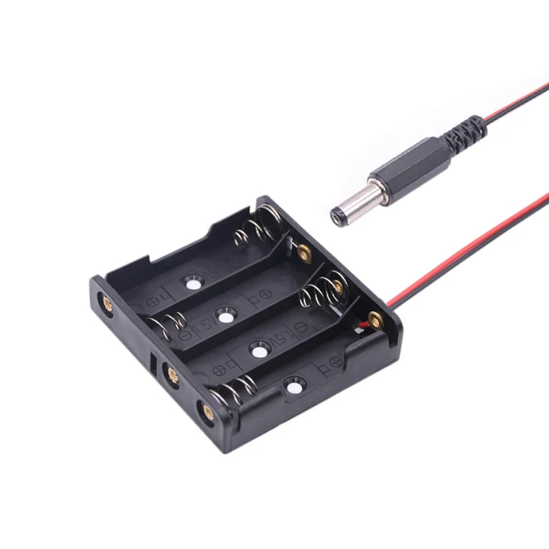 

MasterFire 400pcs/lot 4 x AA Size Battery Holder Storage Box Case With DC2.1x5.5mm Plug 4 Slots Standard Batteries Charging