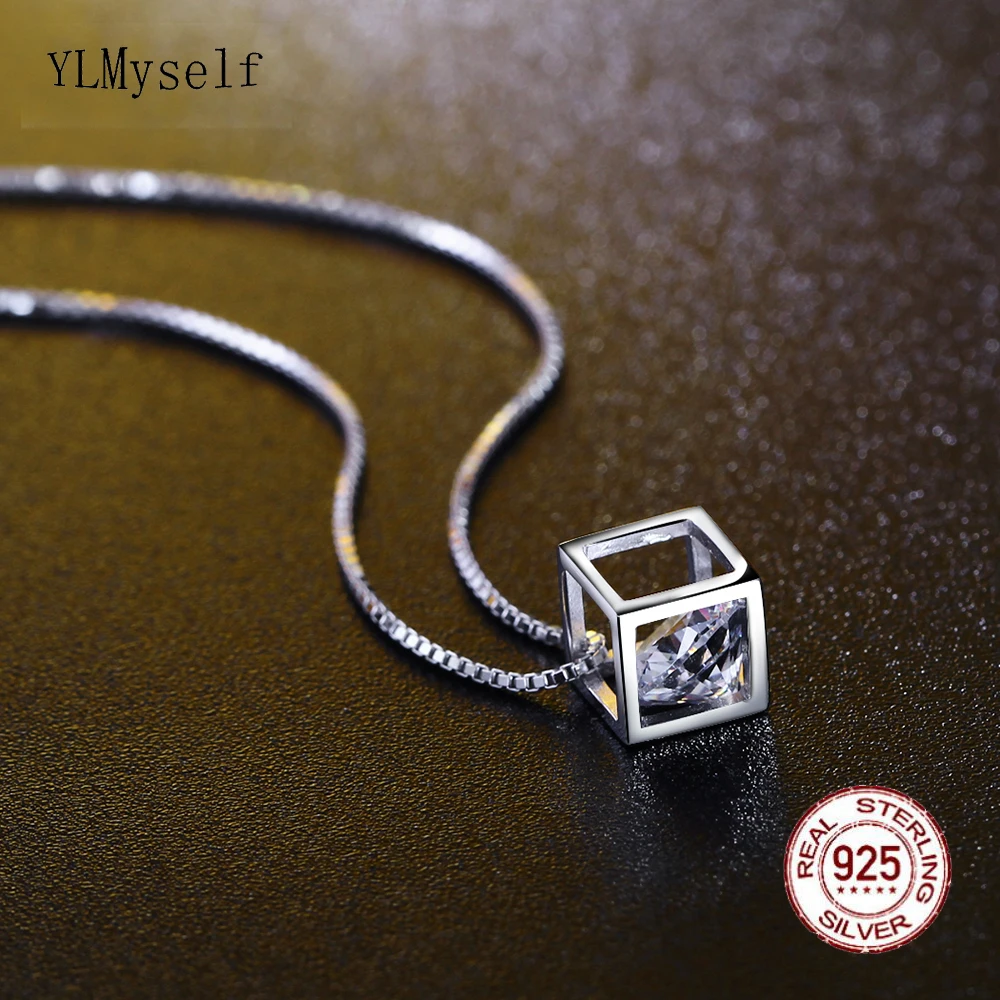 Дропшиппинг Настоящее серебро подвеска Чокер белый cz ожерелье ювелирные изделия