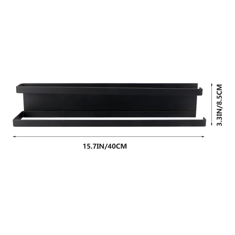 

1Pc Towel Magnetic Rack Punch Free Rack Multifunctional Storage Rack (Black)