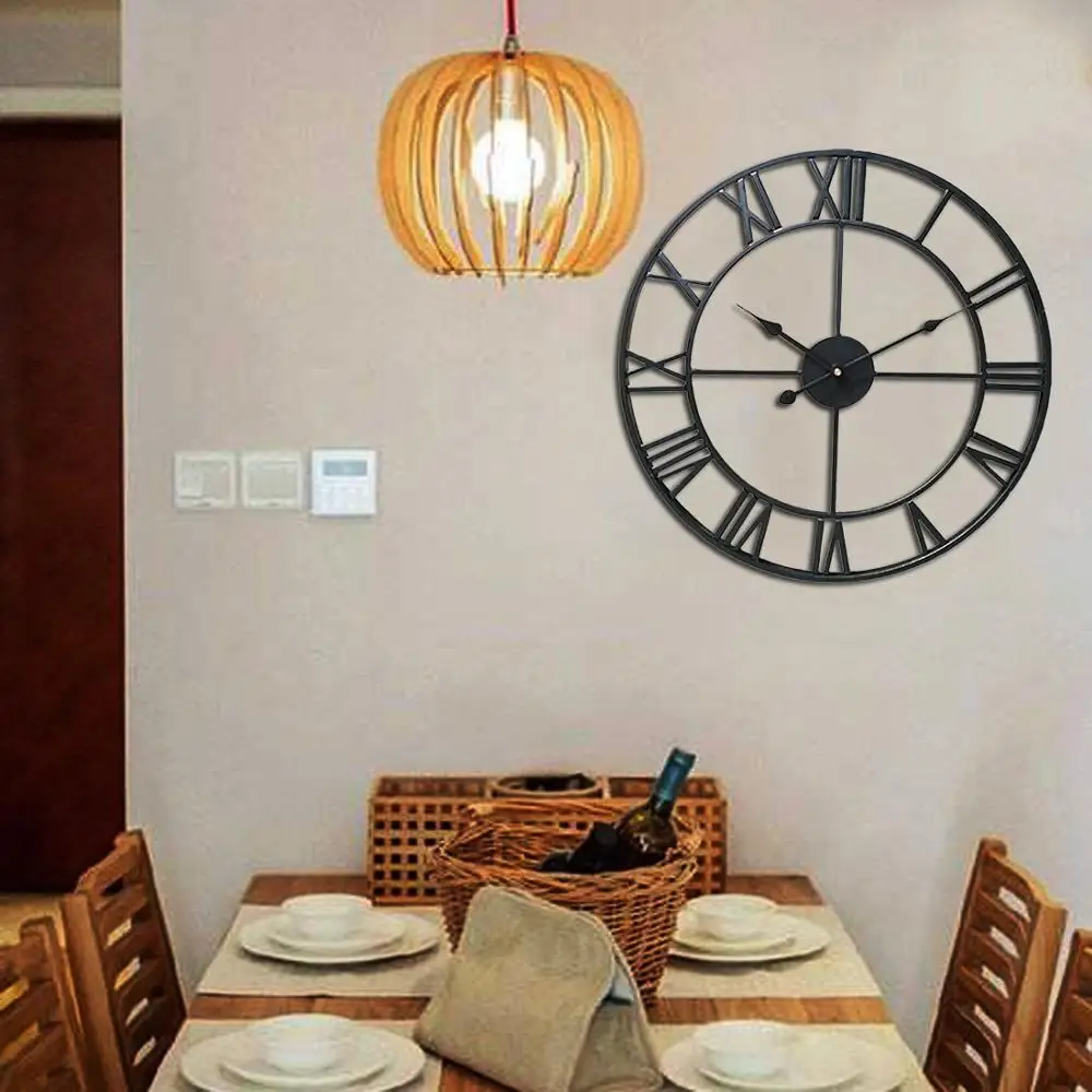 Современные железные часы в стиле лофт кафе бесшумные большие настенные ретро с