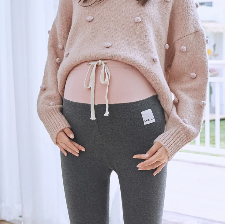 Модные осенне зимние корейские Леггинсы для беременных женщин брюки живота
