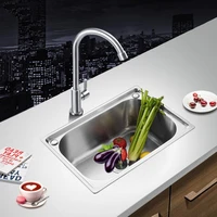 stainless steel sink single sink kitchen sink sink single basin sink single slot with drain set fast shipping hwc