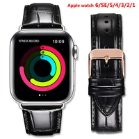 strap band for apple watch genuine cow leather loop bracelet belt 6 se 5 4 42mm 38mm 44mm 40mm strap for iwatch wristband