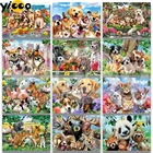 Полноразмернаякруглая Алмазная вышивка щенок котенок панда селфи 5D алмазная живопись вышивка крестиком Стразы Мозаика Декор подарок