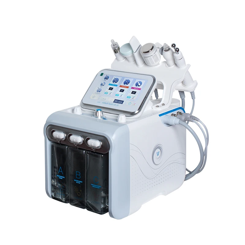 Горячая 6 в 1 H2O2 водный кислородный струйный пилинг гидро дермабразия RF био-лифтинг спа аппарат гидро-и микродермабразии для лица