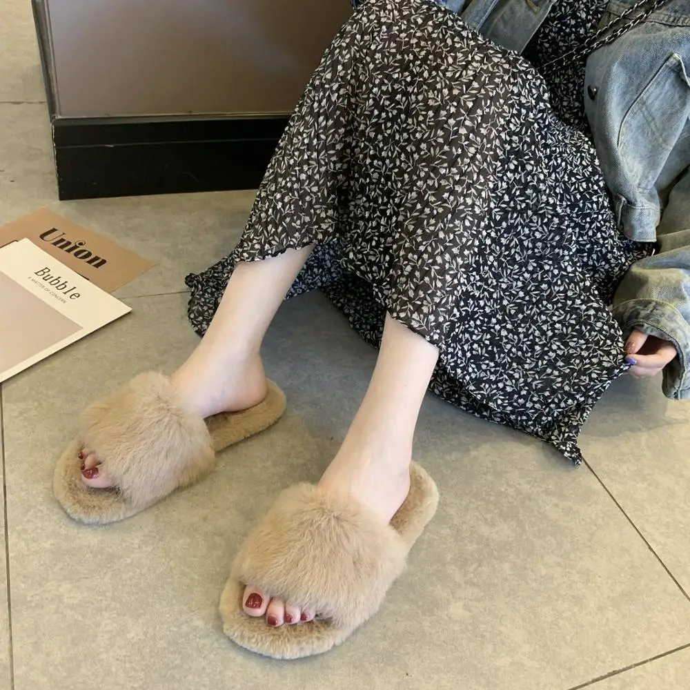 

Fuzzy Women's Winter Warm Slippers Memory Foam Cozy Soft Plush Non-Slip LiningSkin-Friendly Flat Comfortable High Quality