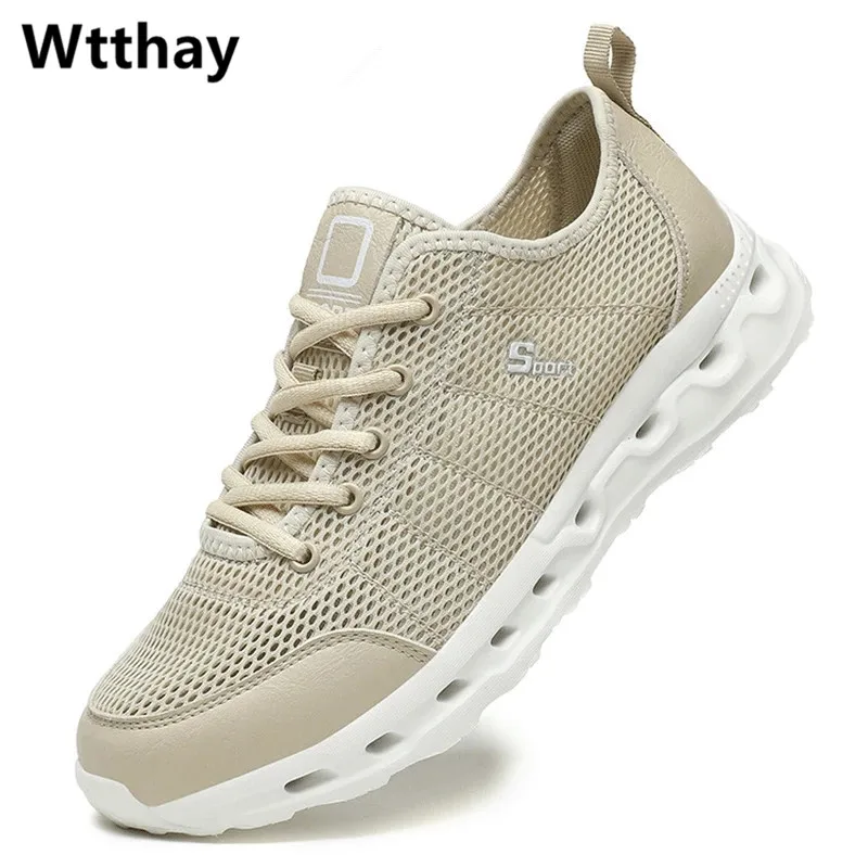 

Summer Mesh Men Casual Shoes Fashion Trend Men's Sneakers Lightweight Wading Walking Shoes Breathable Men Trainers Plus Size 48