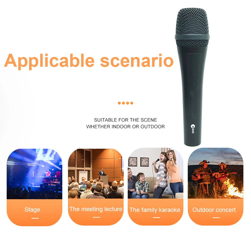 

1pcs E945 Wired Microphone Dynamic Cardioid Karaoke Handheld Live Vocal Microphones For Stage Outdoor Performance Family Party