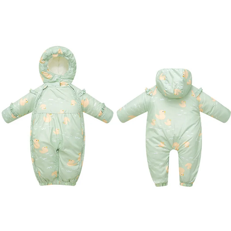 

Комбинезоны для маленьких мальчиков и девочек, комбинезон для новорожденных, детские зимние плотные теплые пальто из хлопка, одежда для мал...