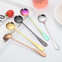 long handled stainless steel coffee spoon ice cream dessert tea spoon for picnic kitchen gadgets tableware coffee accessories