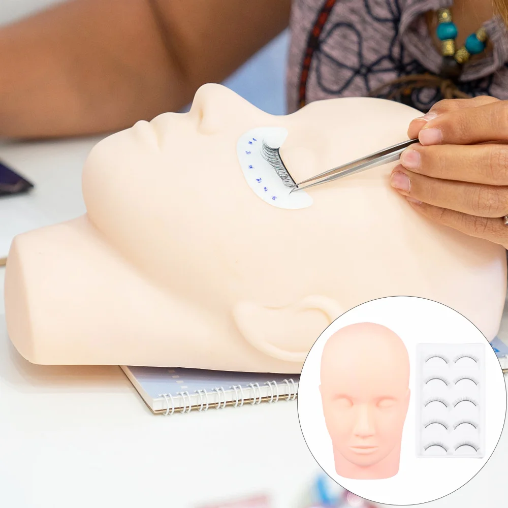 

1 Set Eyelash Extension Mannequin Head Eyelash Human Head Model Beauty Eyelash