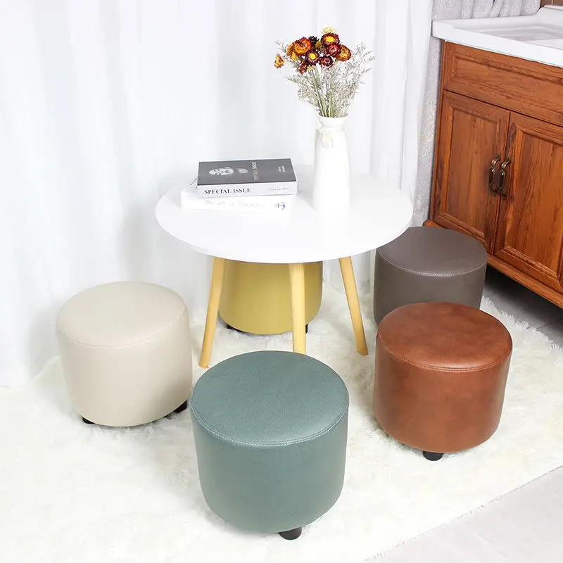 

Stretch Footrest Ottoman Covers Washable Ottoman Cover Spandex Round Stool Slipcover Ottoman Footstool Protector for Living Room