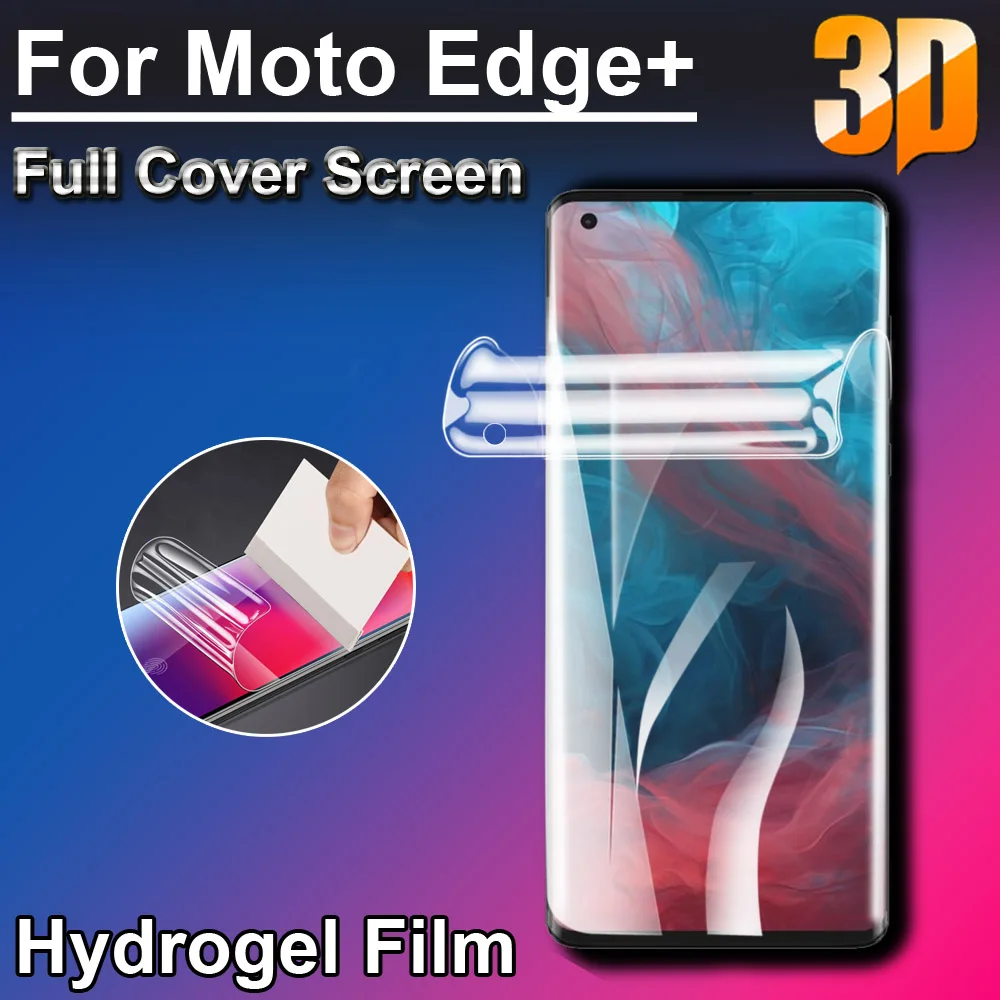 

Ультрапрозрачная мягкая защитная пленка 3D для ЖК-экрана с полным покрытием от царапин для Motorola Moto Edge + plus гидрогелевые пленки (не стекло)