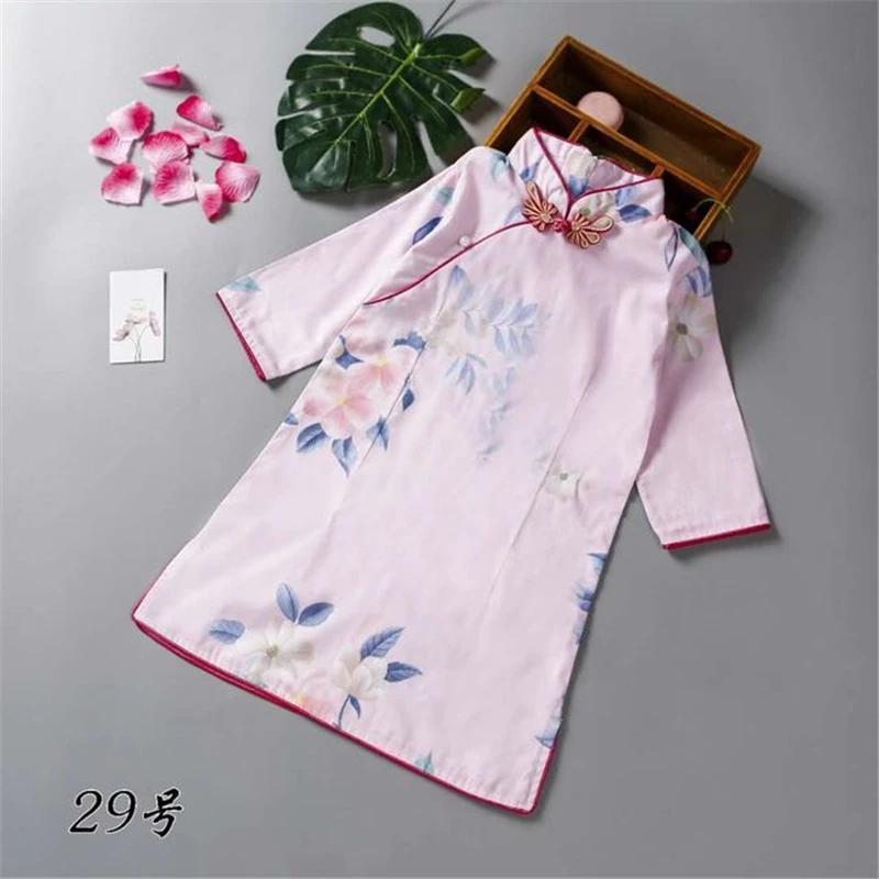 Китайский стиль Детский костюм Чонсам для девочек детские костюмы на весну и