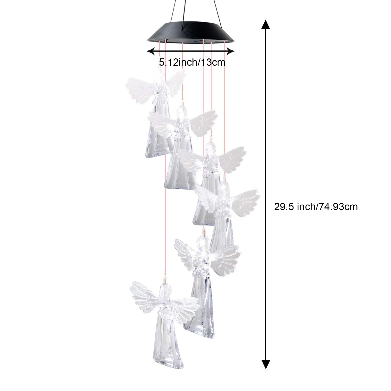 

Solar Wind Chime Light, Changing Color, Angel LED Wind Bell Lamp, Decorations for Indoor, Outdoor, Garden, Patio, Yard, Lawn
