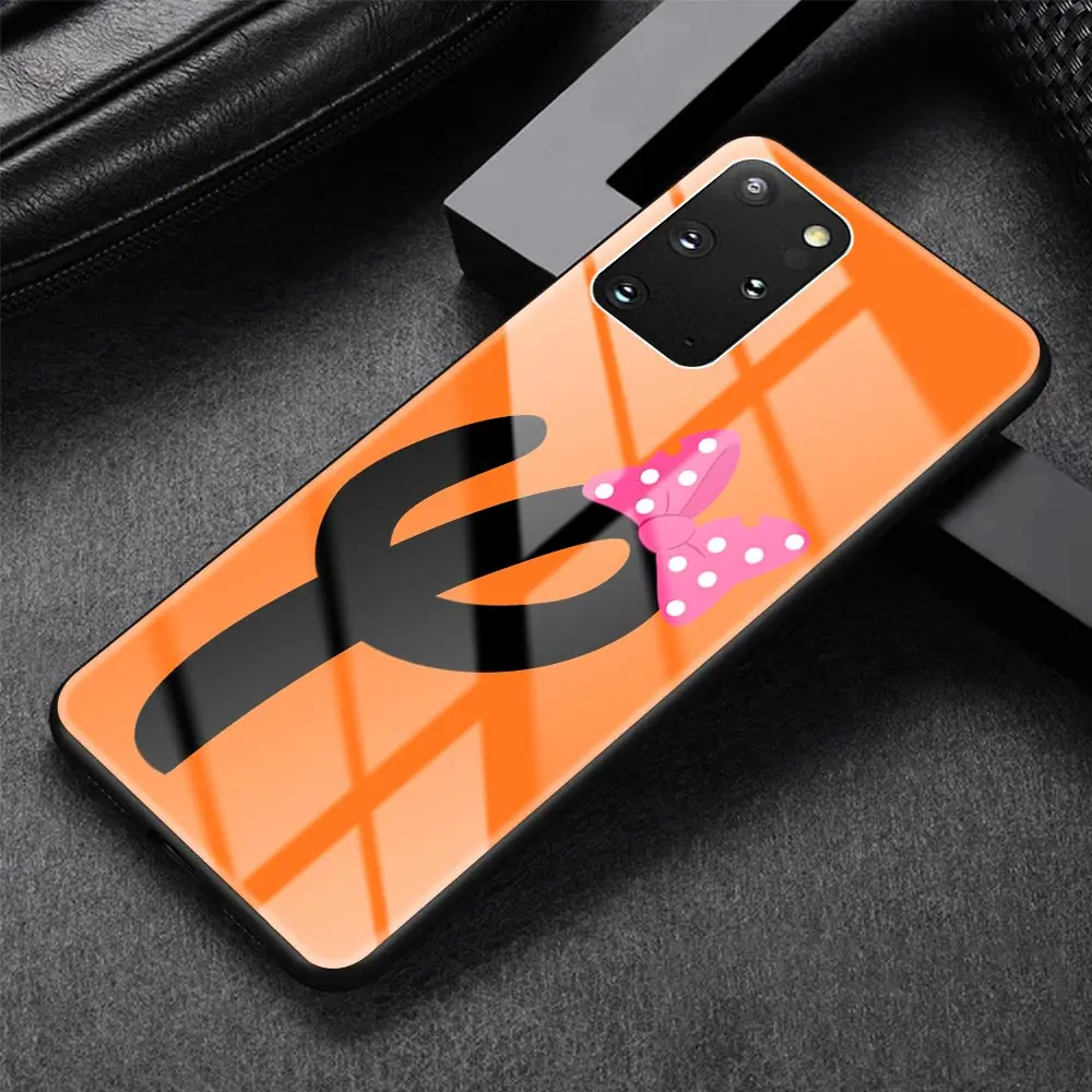 

Case For Samsung Galaxy S10 Lite S20 Ultra FE S9 S8 Plus S10e A71 A51 A50 Tempered Glass Phone Cover 26 Letter A-Z