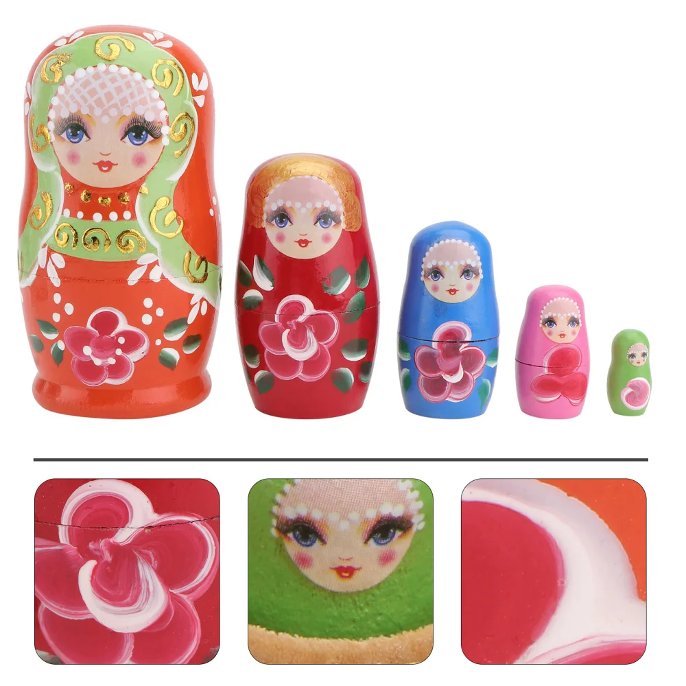 

5Pcs Funny Beautiful Unique Children Plaything Nesting Doll Doll