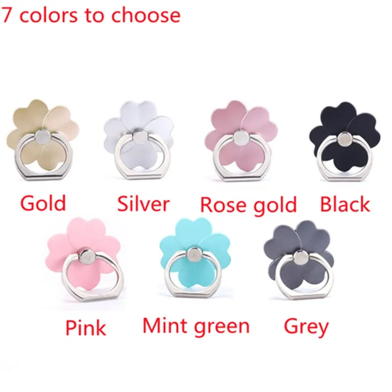 

2 Pcs Four Leaf Flower Phone Brackets Finger Ring Stand Tablet Desk Finger Grip Holder For All Smartphone