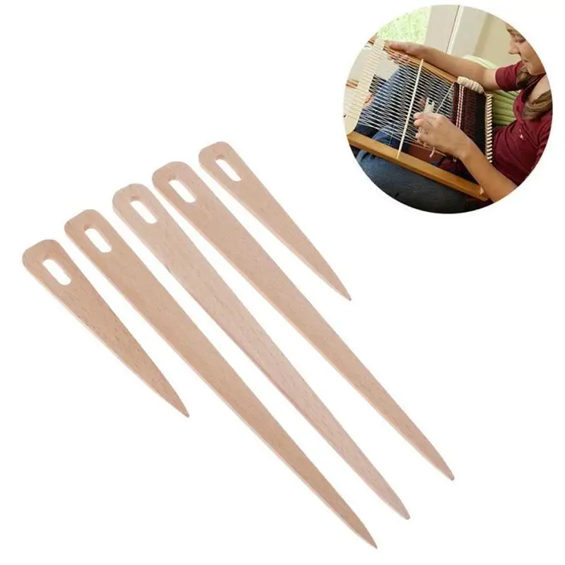 

1pc DIY Wooden Weaving Tool Weaving Tool Wood Woven Bobbin Hook Stick Sweater Crochet Scarf Single Head Tapestry C3F7