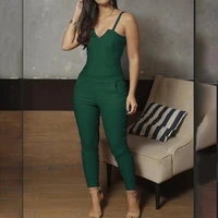 women sling sleeveless black sexy jumpsuits 2021 summer female jumpsuit fashion v neck party casual solid new romper streetwear