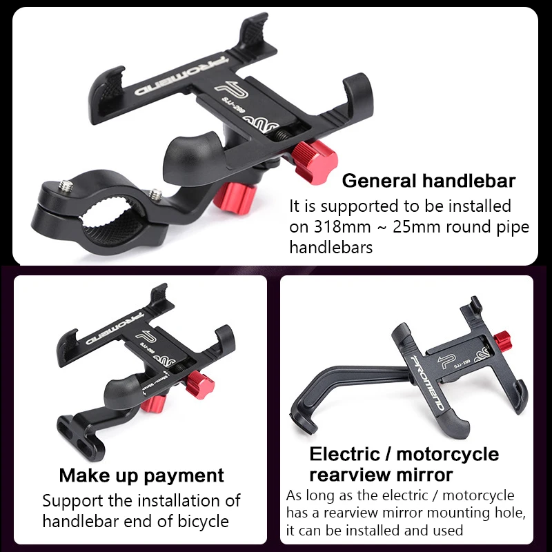 Bike Bicycle Phone Support Motorcycle Handlebar Rear View Mirror Cellphone Holder Motorcycle Phone Mount For Cellphone GPS Stand