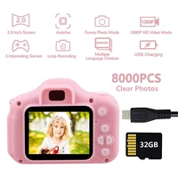 camera dual lens for kids 1080p projection video camera 2 inch touch screen mini digital camera 32gb tf card usb card reader