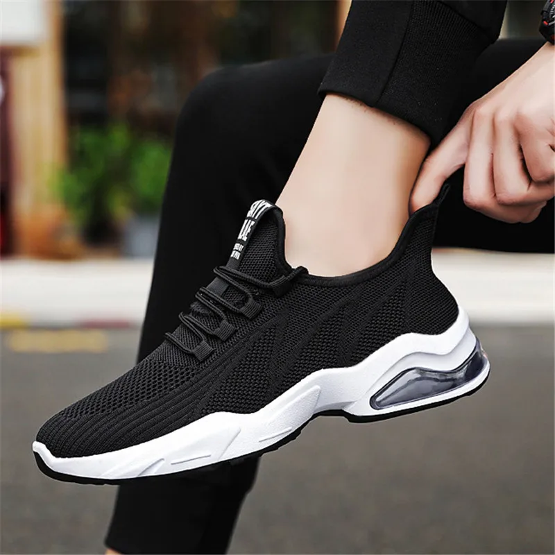 

2020 autumn new soft-soled comfortable non-slip wear-resistant flying woven air cushion men's shoes