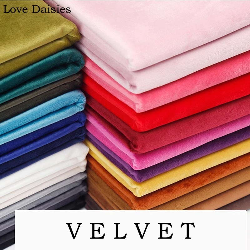 

Velvet Solid Color Soft Comfortable Fabrics for DIY Housewear & Furnishings Toy Apparel Cushion Decor Handcraft Sheet Cover