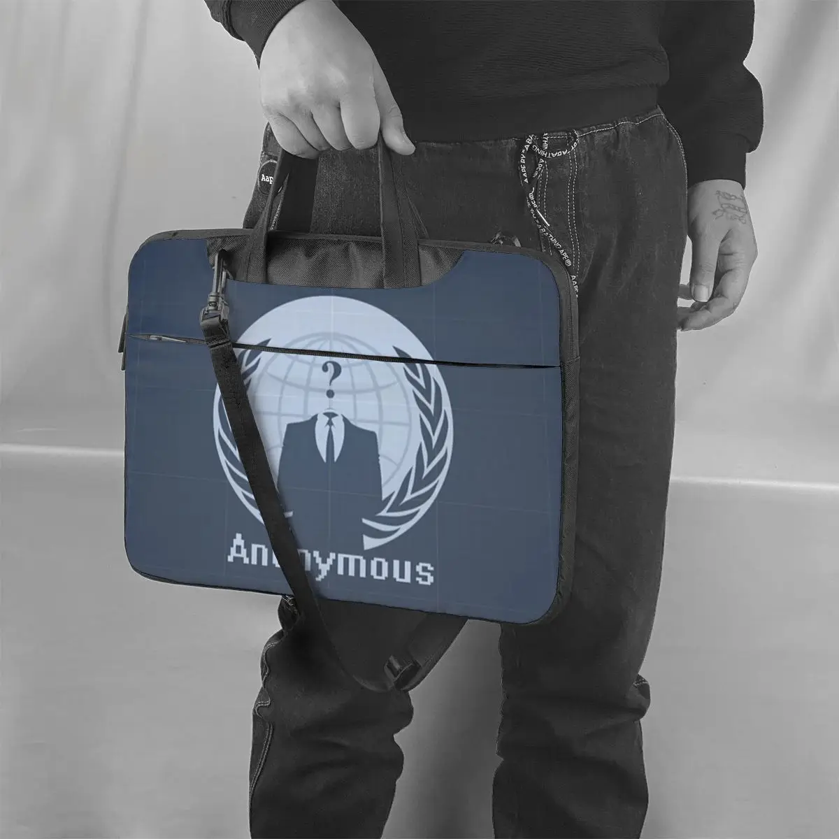 

Anonymous Laptop Bag Case Crossbody Carry Computer Bag Vintage Travel Laptop Pouch
