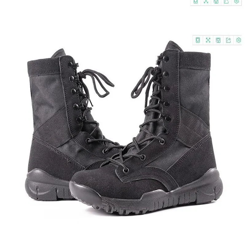 Зимние черные мужские армейские ботинки тактические из коровьей замши удобные
